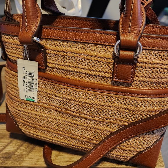 Brighton crossbody MINI bag INTERLOK ALESSA STRAW PURSE NEW - Picture 3 of 8